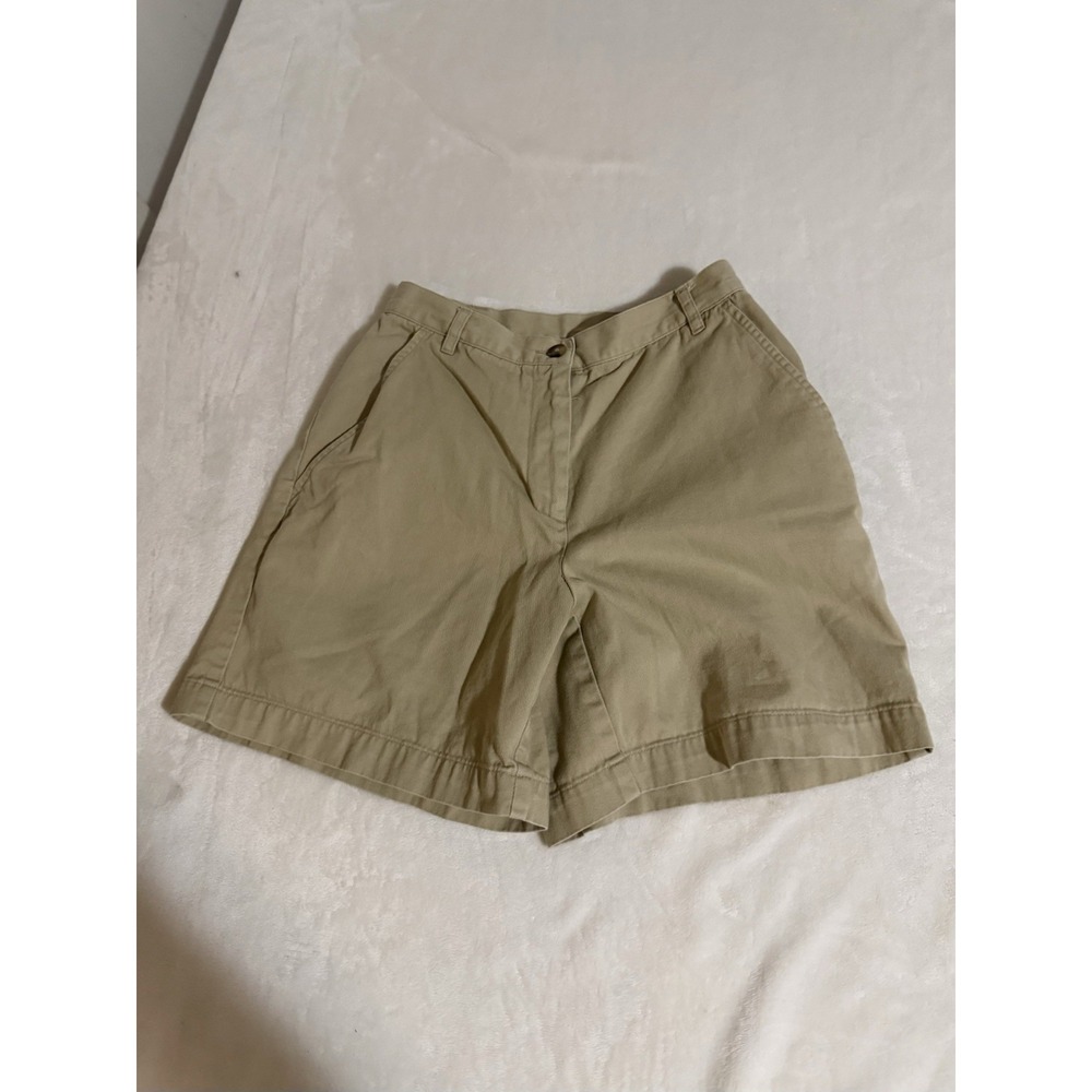 Women's 100% Cotton Casual Corner Annex Petite Khaki Tan Short Size 0 Preppy